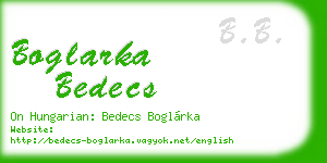 boglarka bedecs business card