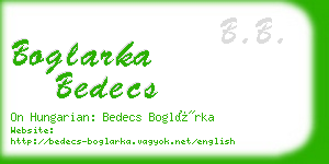 boglarka bedecs business card